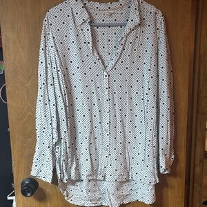 Polka Dot Button-Up Blouse
